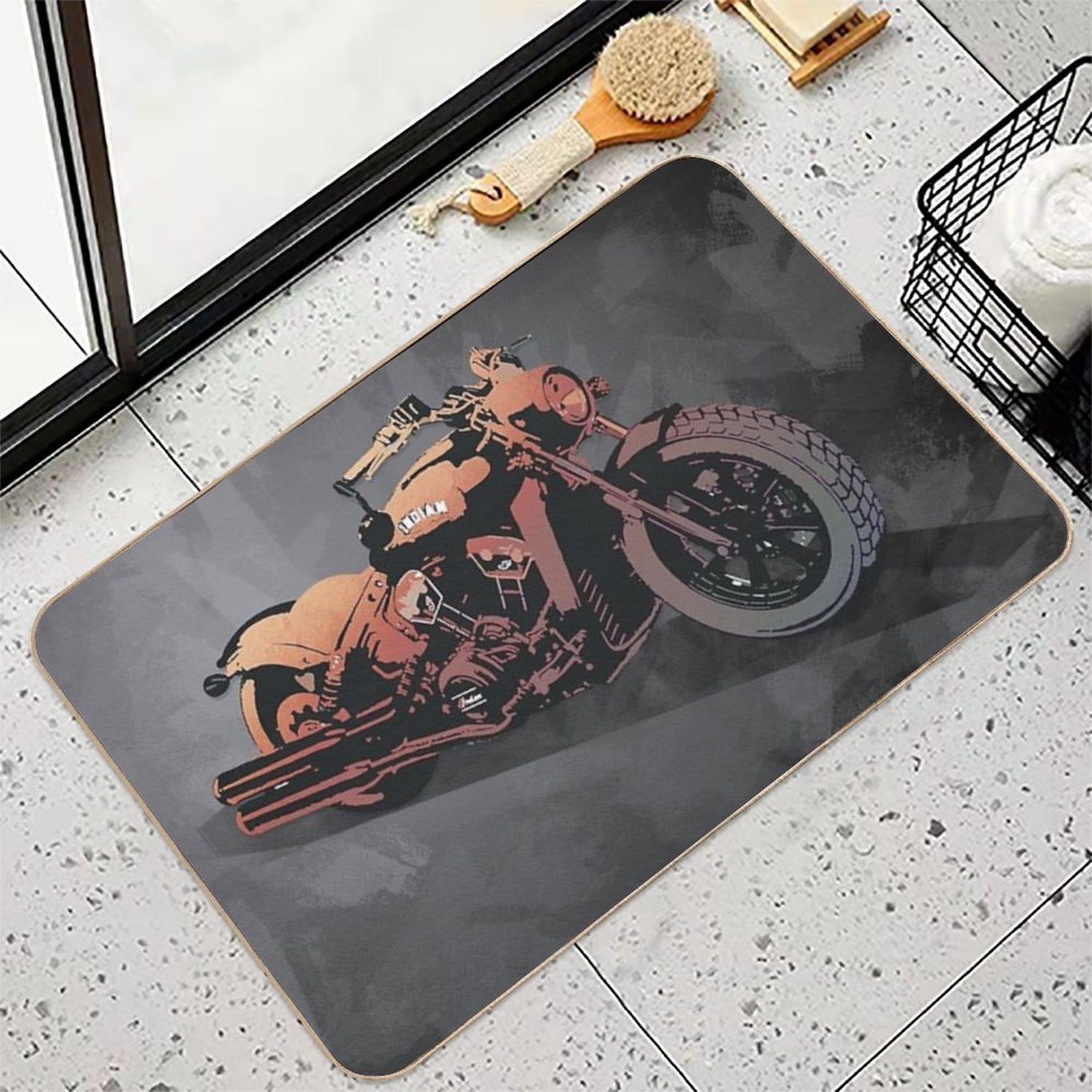 Indian Chief Motorcycle  Dirt-Trapping Bath Mat