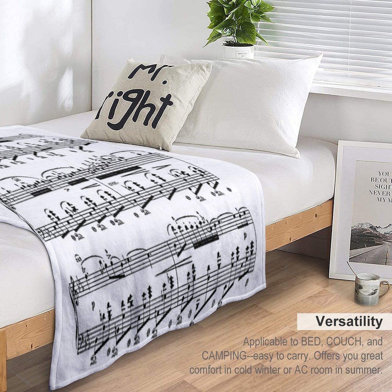 Chopin Nocturne Easy Care Throw Blanket