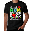 Graduation Proud Mom of 2025 Kindergarten Graduate  Summer-ready Fabric T-Shirt