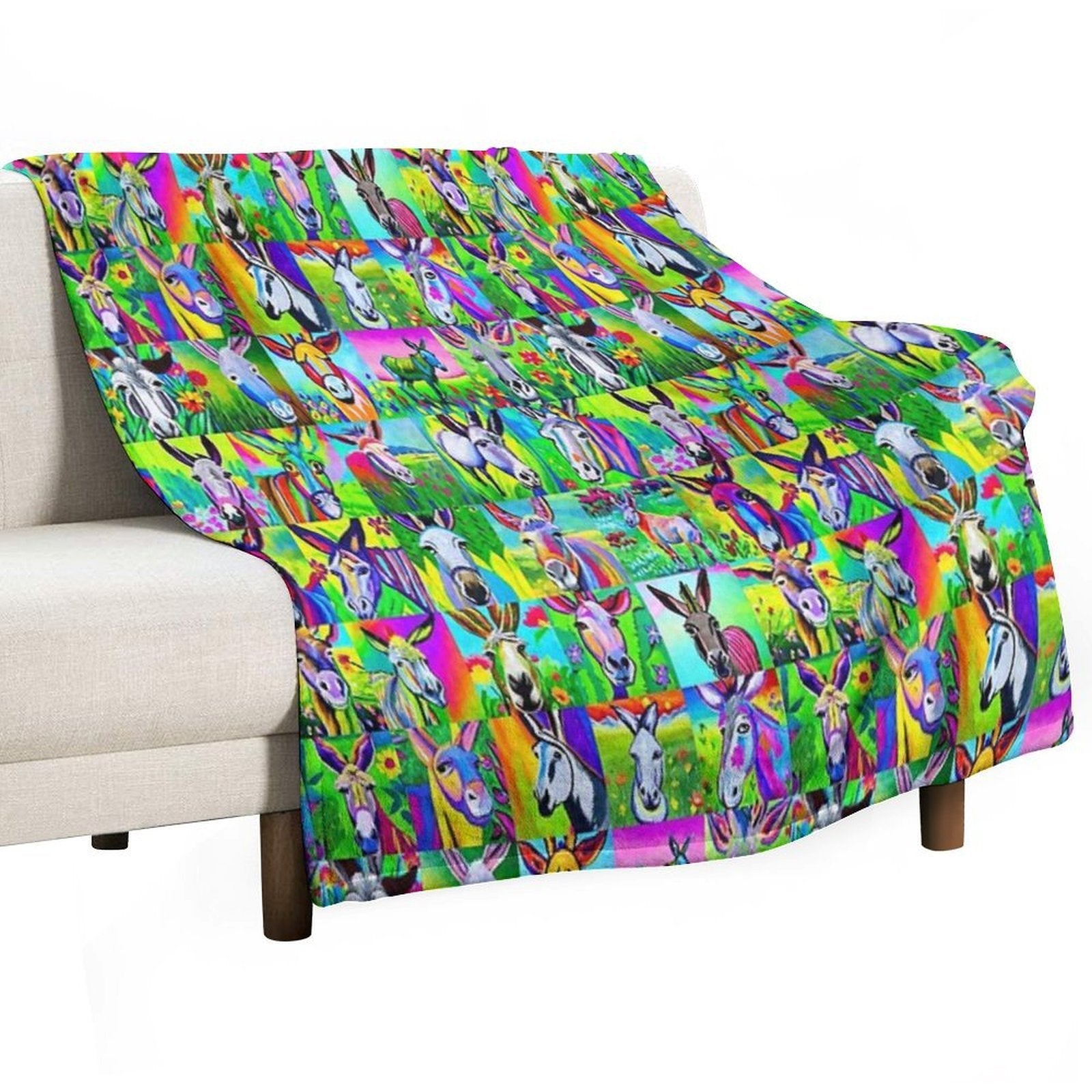 A Collection of Donkey Portraits All-season Throw Blanket