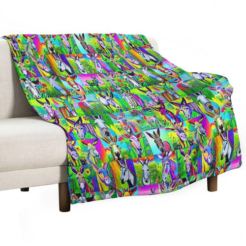A Collection of Donkey Portraits All-season Throw Blanket