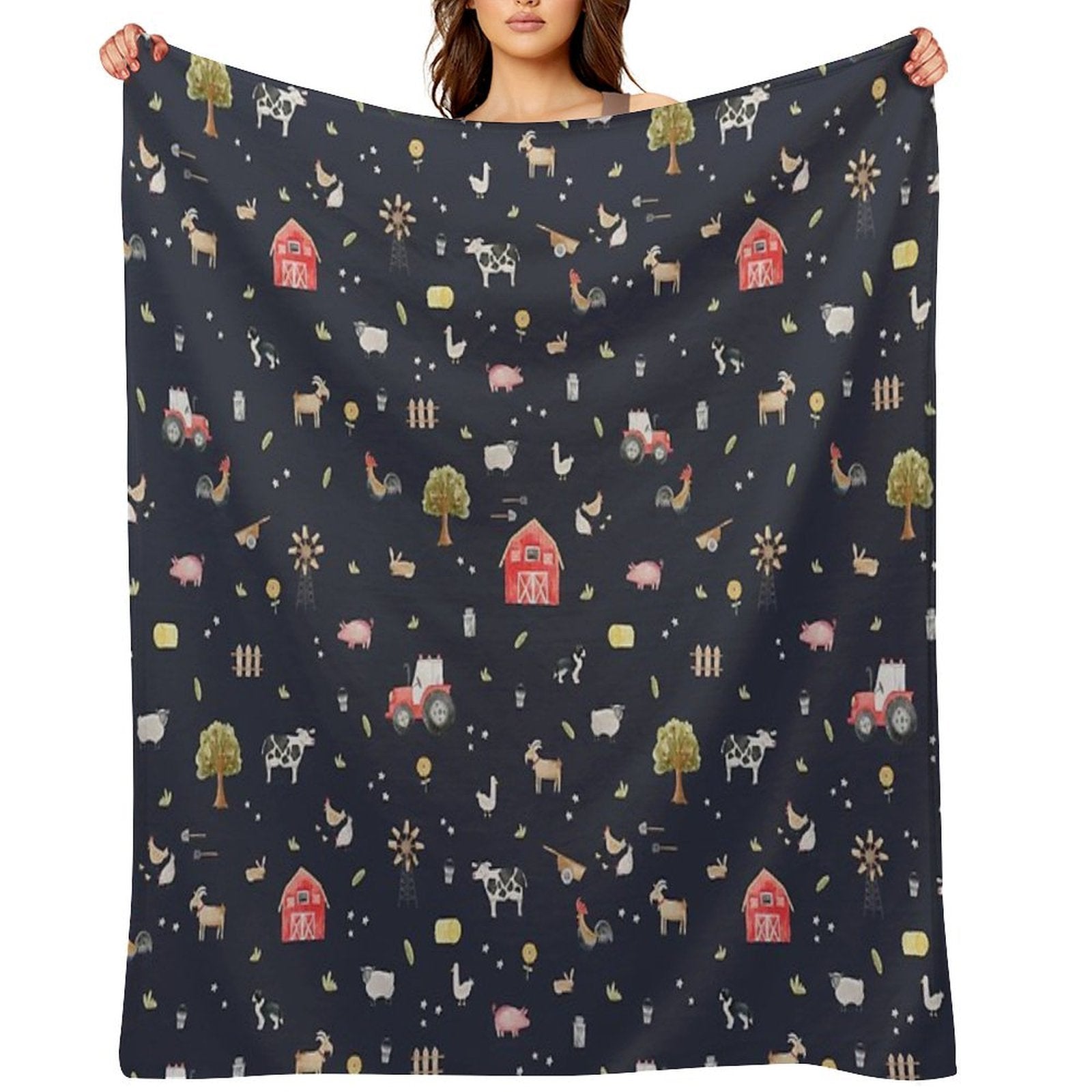 The Farmyard Easy Care Throw Blanket
