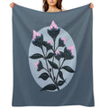 Abstract Flowers in Minimalist Style Gift-ready Throw Blanket