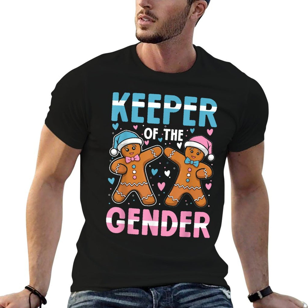 Keeper Of The Gender Funny Gingerbread Gender Reveal Lovers  Polyester Blend T-Shirt