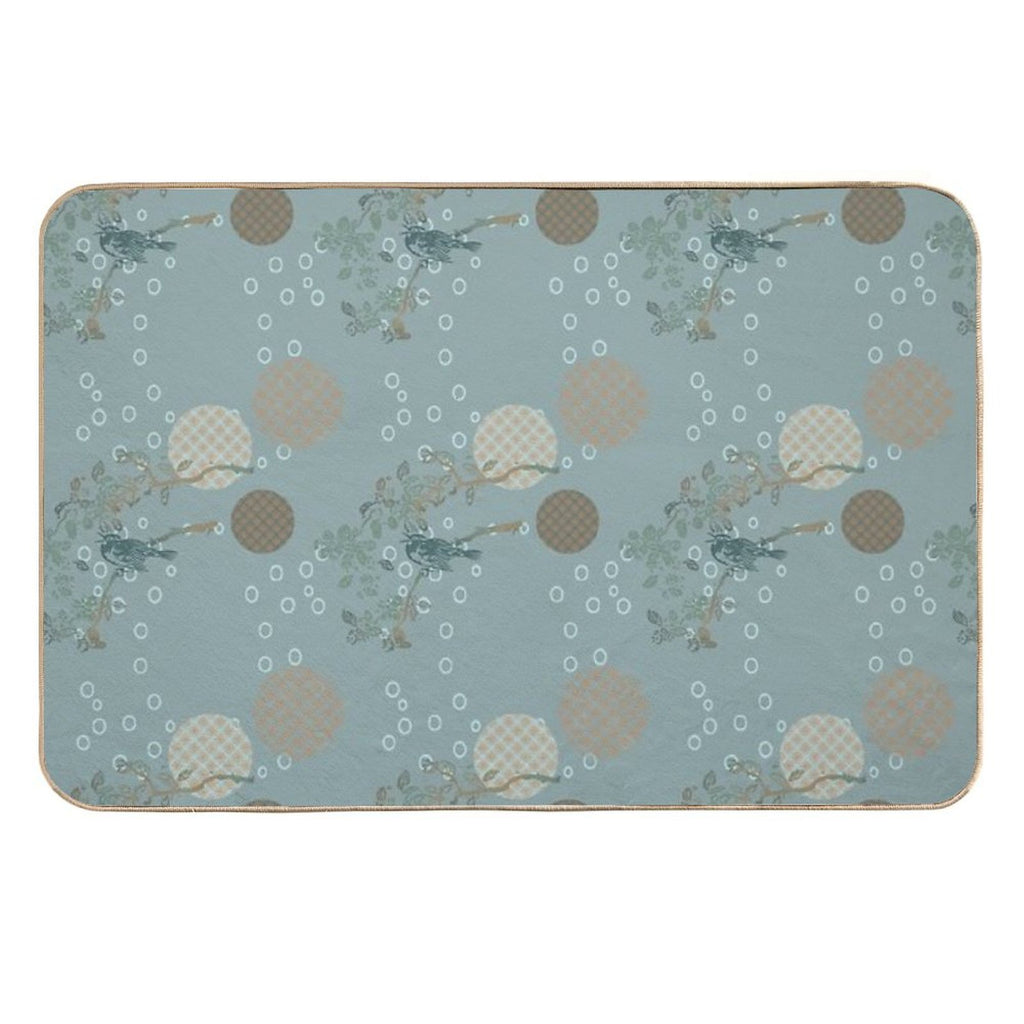Japanese Bird Pattern  Non-Slip Bath Mat