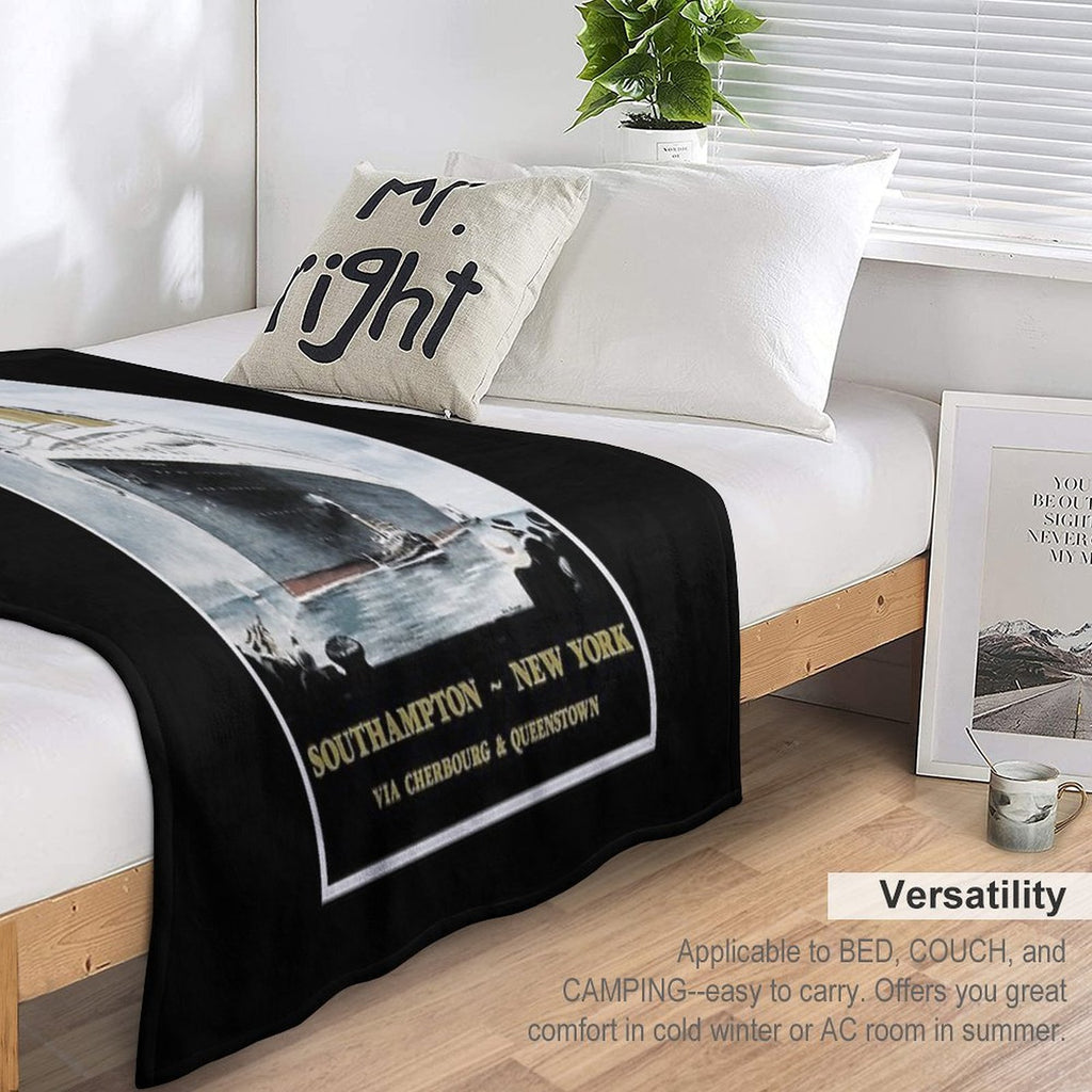 Titanic - Vintage Poster Eco-conscious Throw Blanket