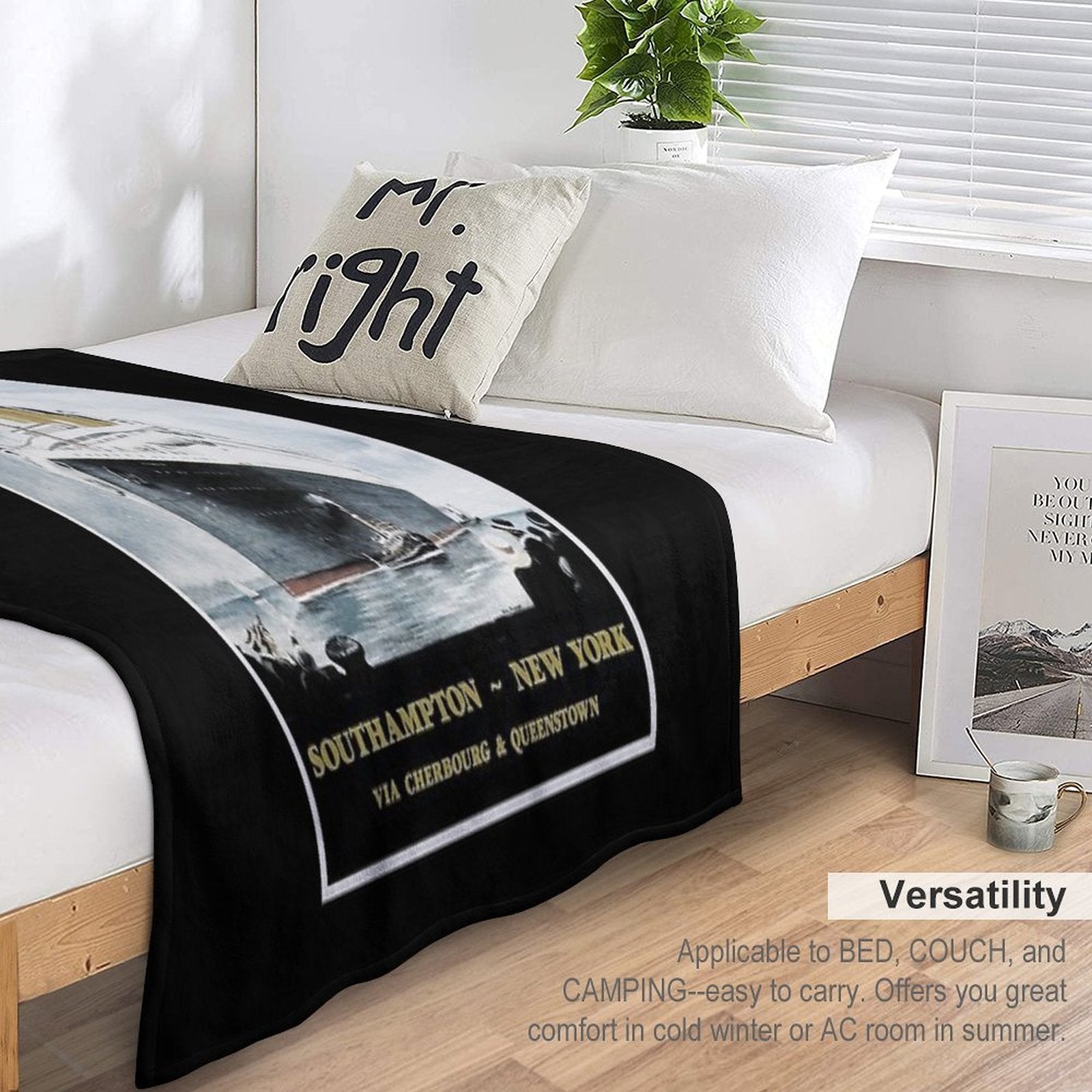 Titanic - Vintage Poster Eco-conscious Throw Blanket