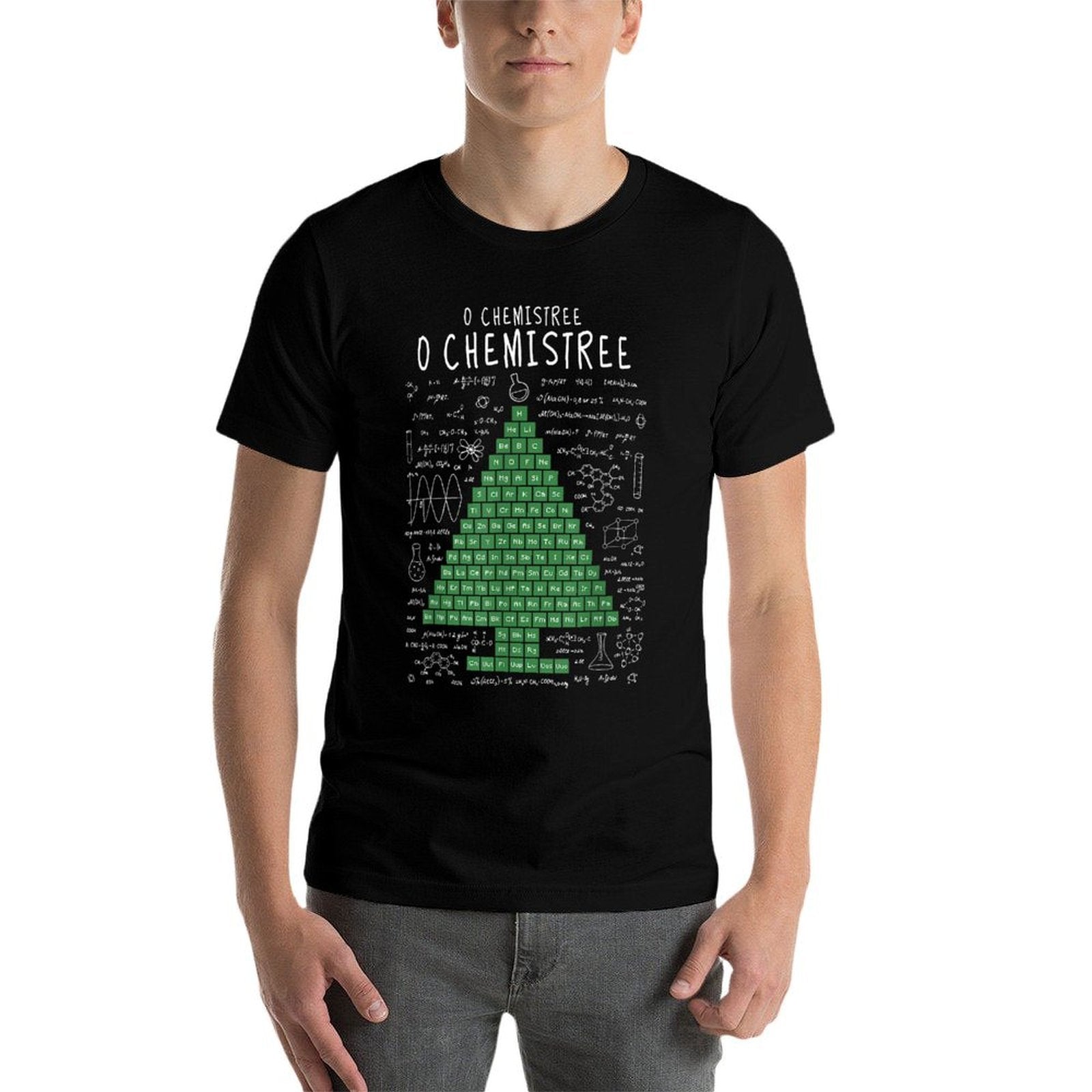 O Chemistree Funny Periodic Table Chemistry Christmas Tree  Heathered Texture T-Shirt
