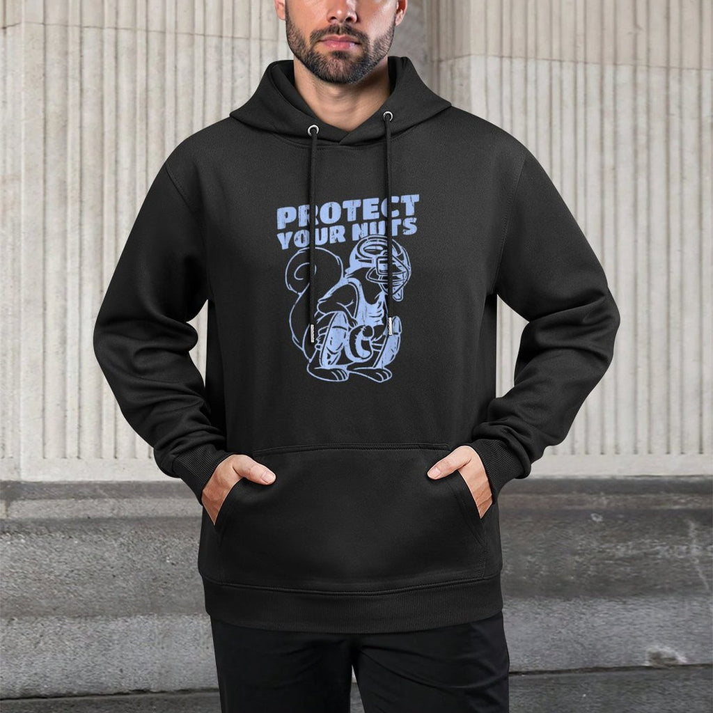 Catcher Mom Protect Your Nuts, Funny Baseball Medium-Weight Fabric Hoodie
