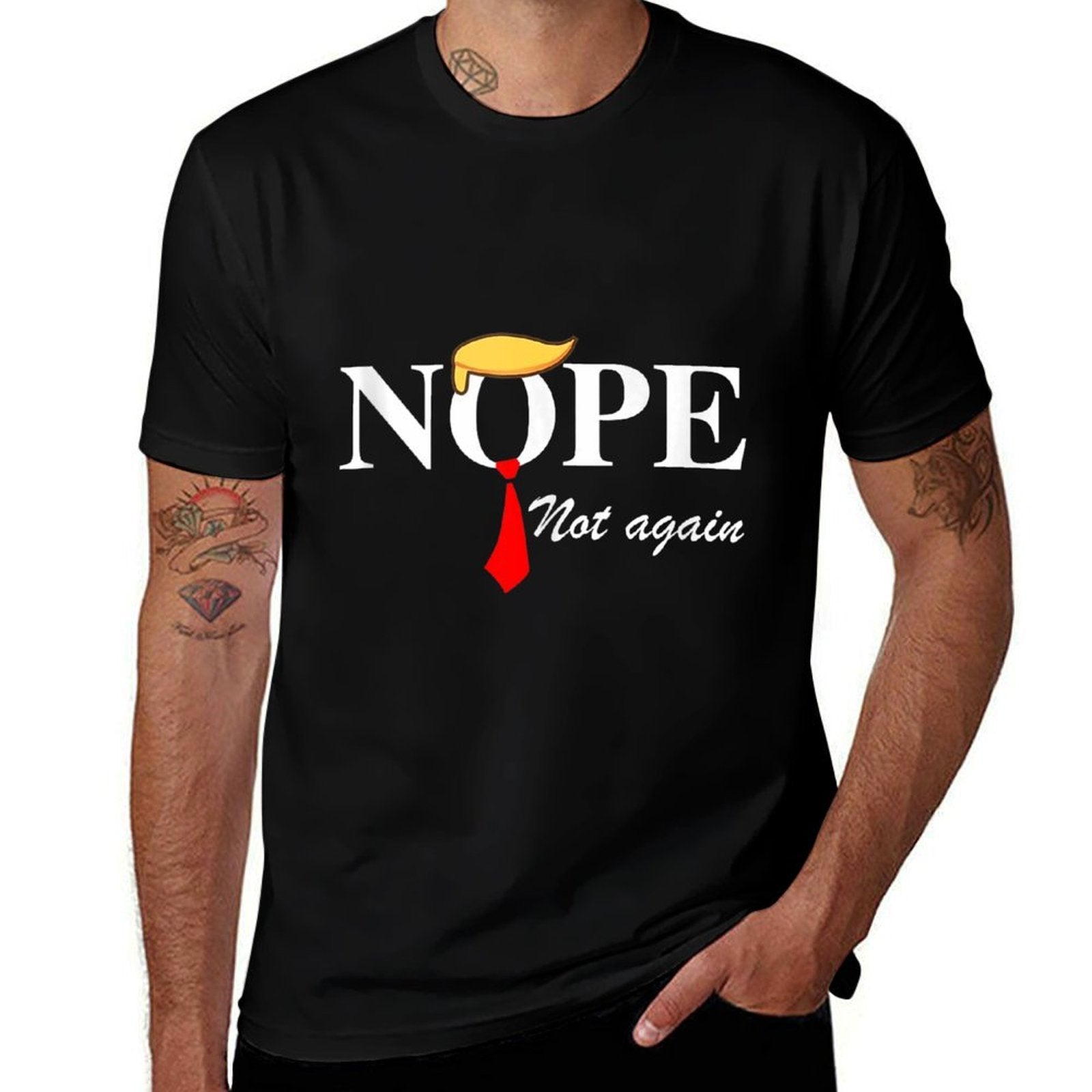 Nope Not Again Funny Trump Apparel Nope Not Again Trump  Stretchy T-Shirt