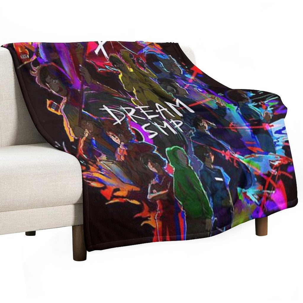 Dream SMP Black Anime Multi-functional Throw Blanket