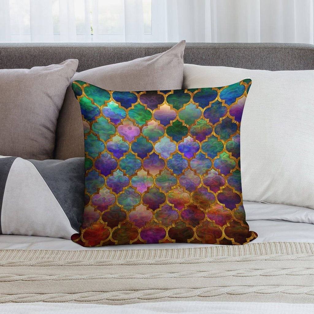 Arabic Moroccan Mosaic Pattern Soft Shrink-Resistant Throw Pillow