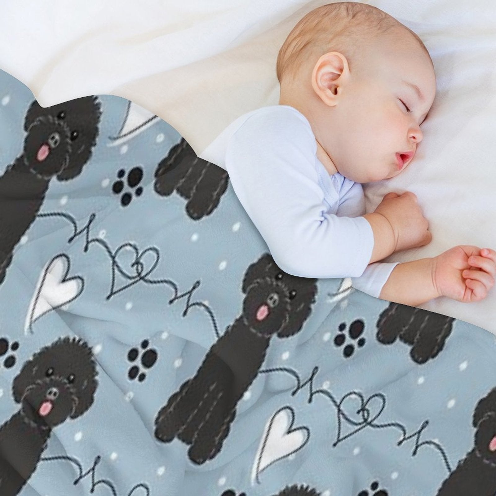 LOVE Black Toy Poodle Durable Throw Blanket