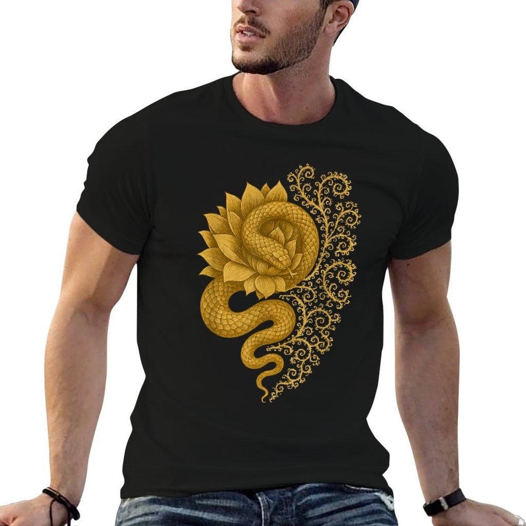 Snake Lotus Fractal Spiral Nature Sacred Pattern  Odor-resistant T-Shirt