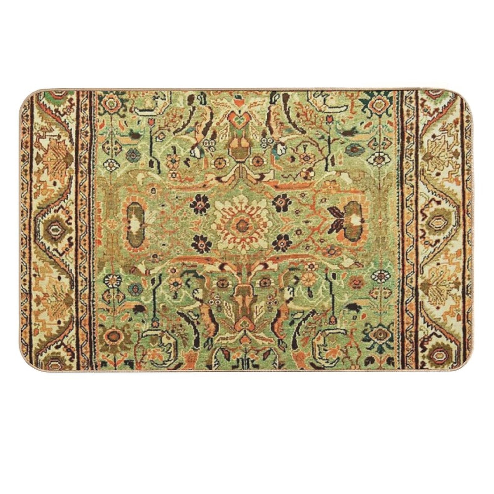Antique Sultanabad Persian Rug Print  Toxin-Free Bath Mat