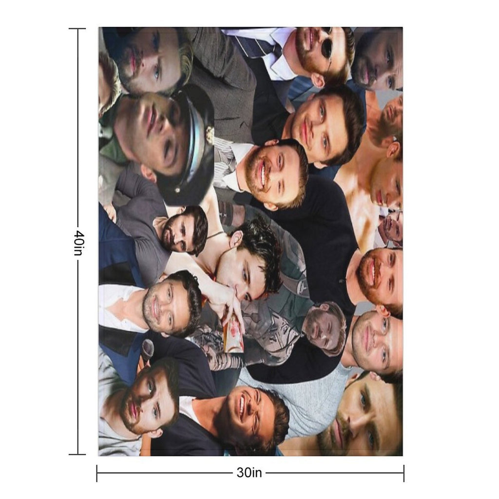 Chris Evans And Sebastian Stan Collage Merch Anti-pilling Throw Blanket