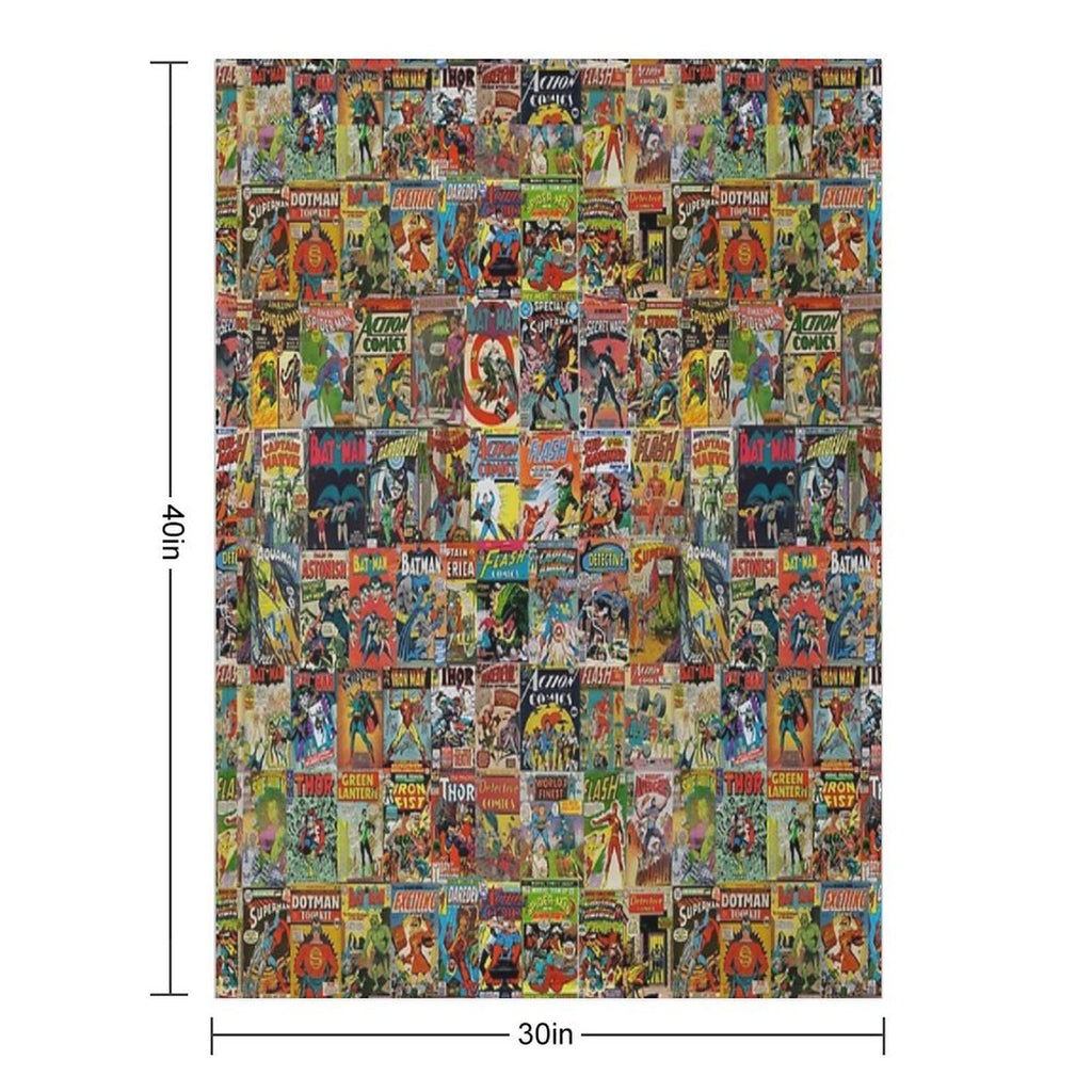 Vintage Comic Book Pattern Velvety-soft Throw Blanket