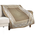 Greek Keys Cream Copper Pattern Machine-washable Throw Blanket