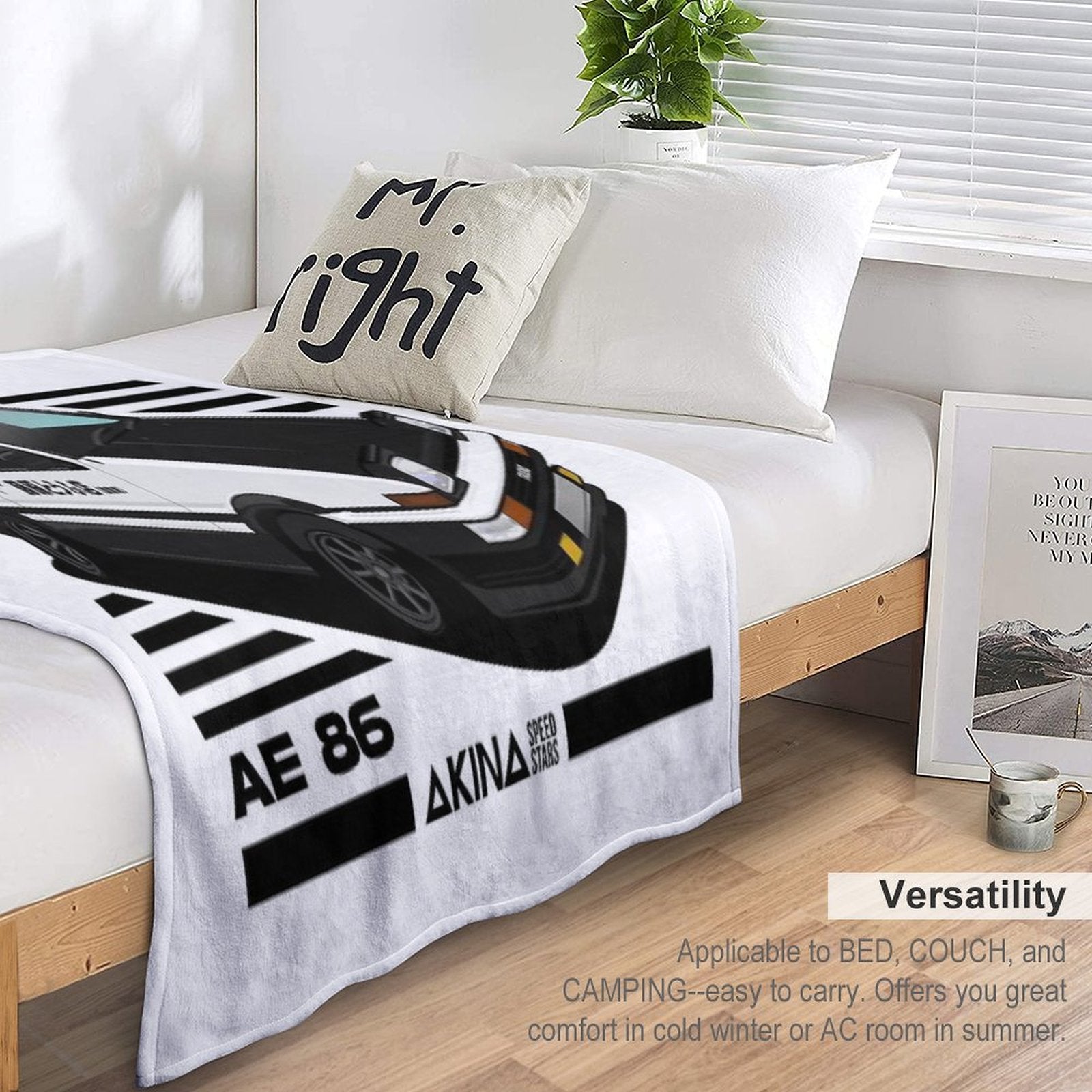 AE86 Initial D Machine-washable Throw Blanket