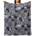 Old School Video Game Controllers - Repeating Pattern Gift-ready Throw Blanket