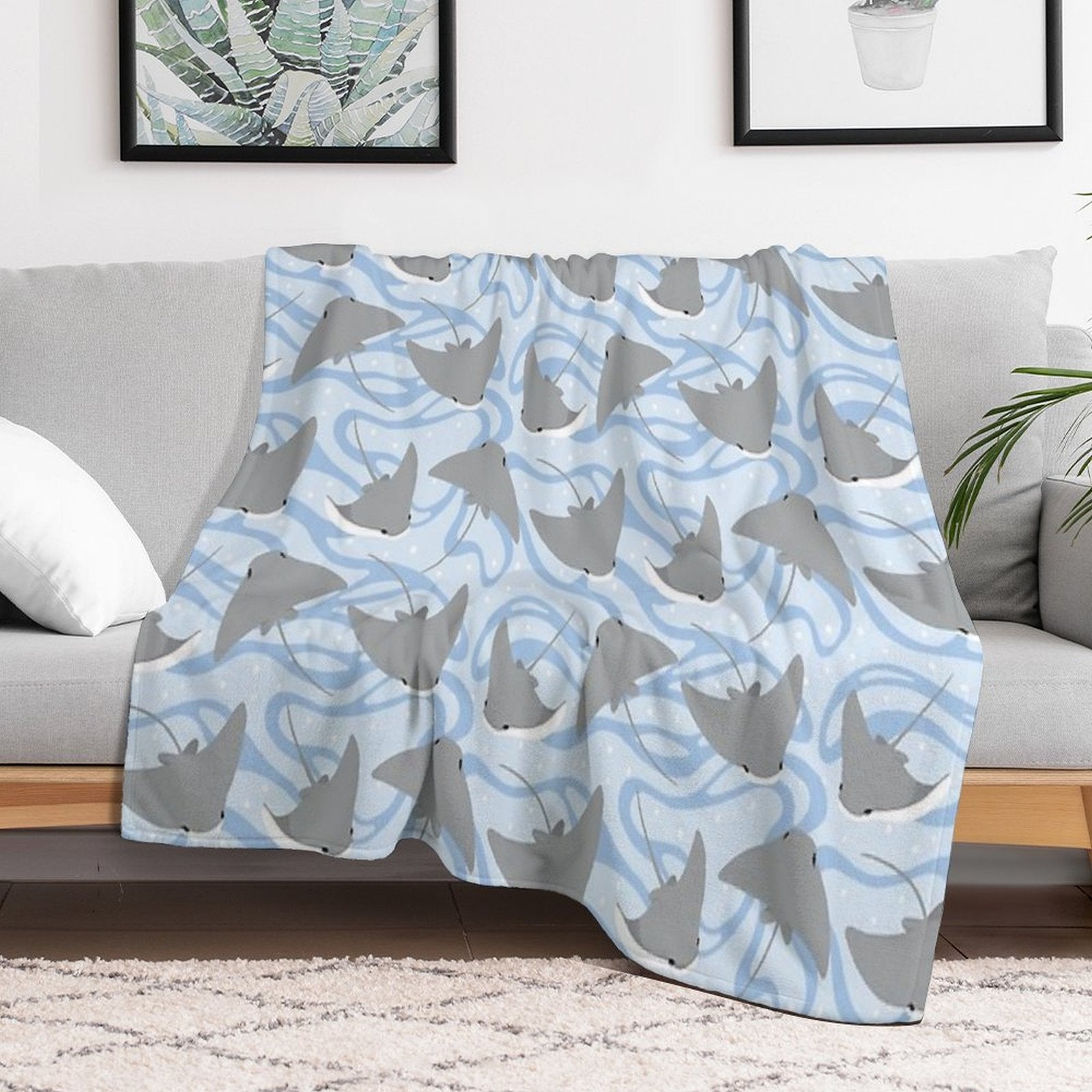 Stingrays - Cownose Ray - Sticker Pack Quick-dry Throw Blanket