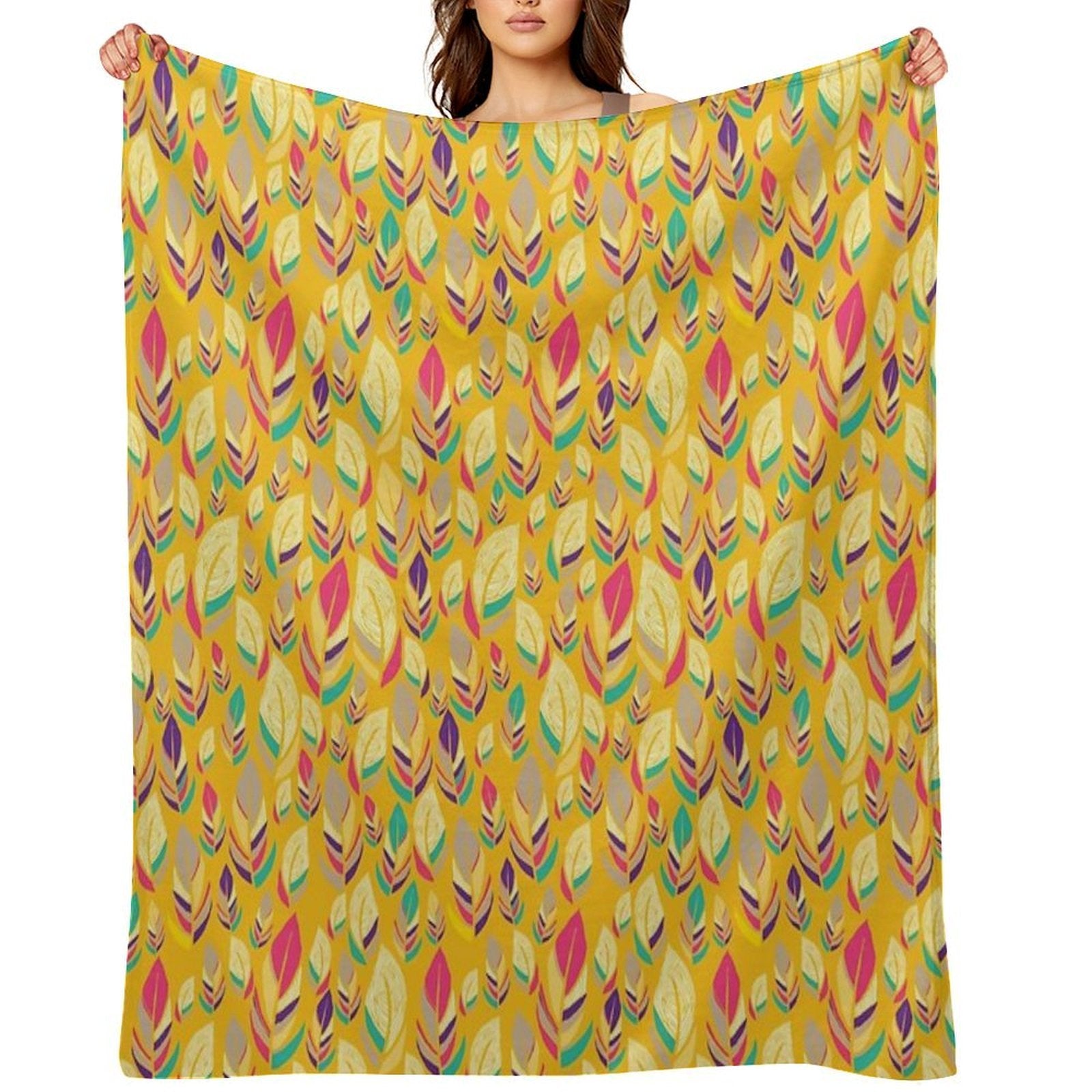 Dancing Feathers Machine-washable Throw Blanket