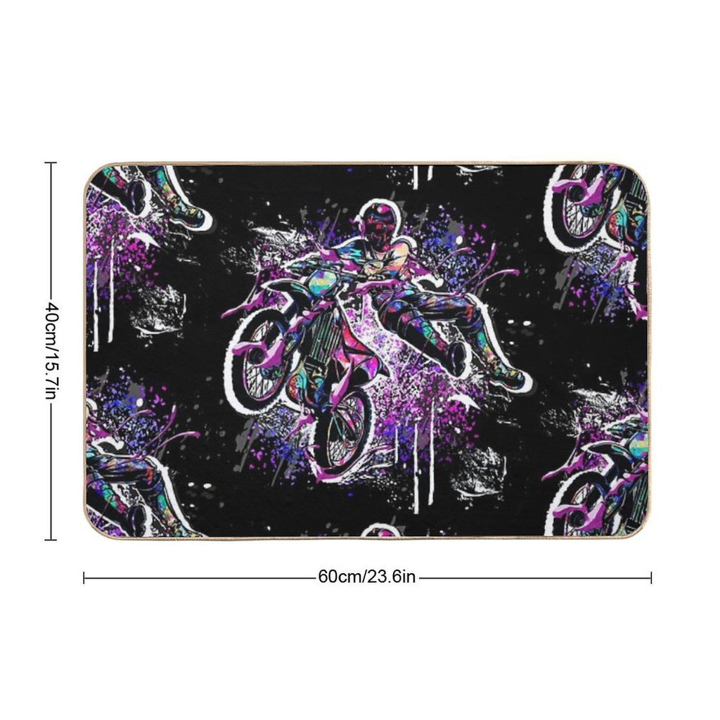 Motocross - MX - Moto Cross  Long-Lasting Bath Mat