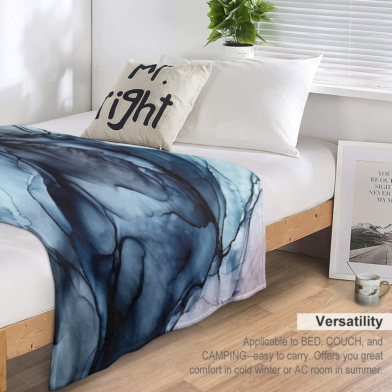 Blush And Darkness Abstract Alcohol Ink Painting Multi-functional Throw Blanket