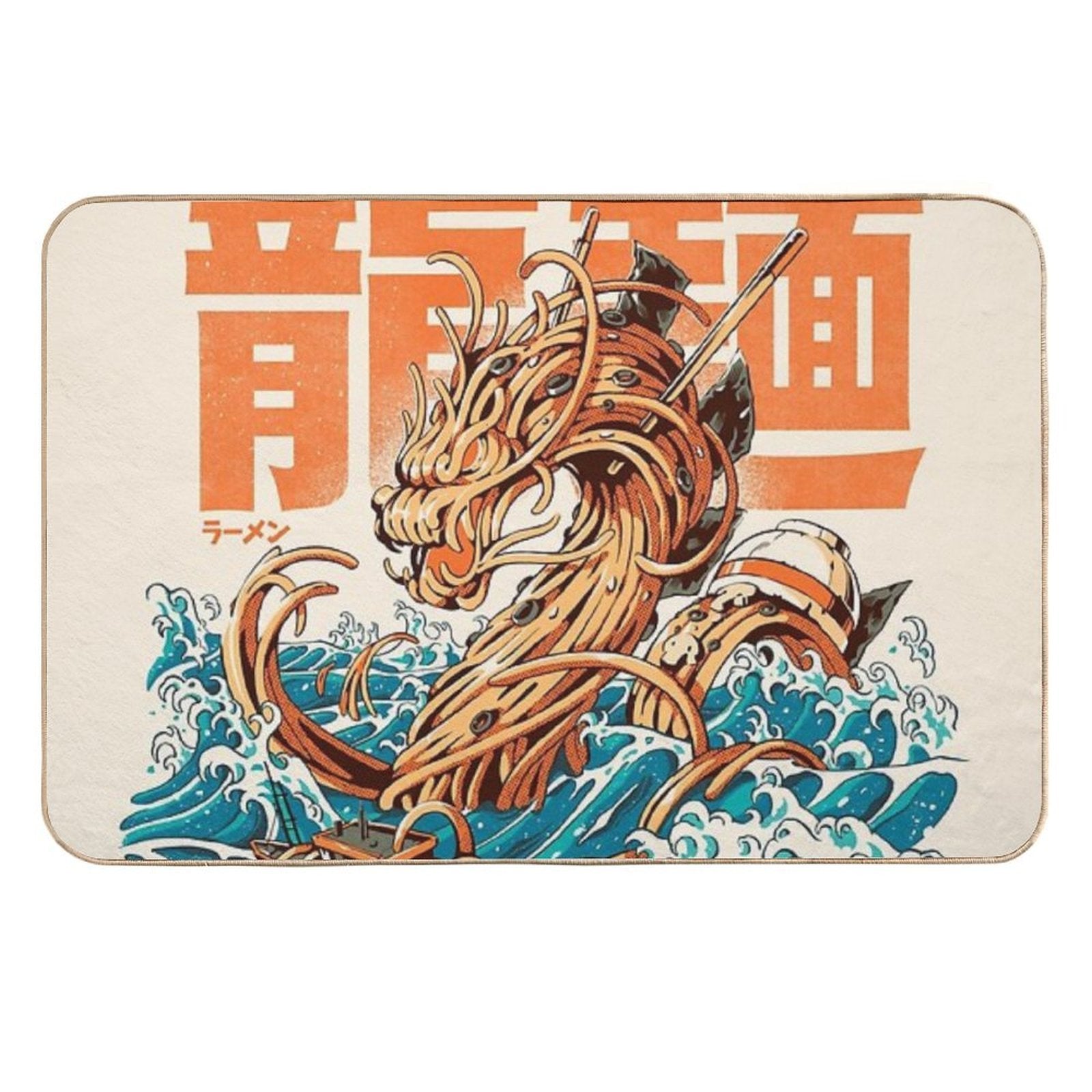 Great Ramen Dragon Off Kanagawa  Dirt-Trapping Bath Mat