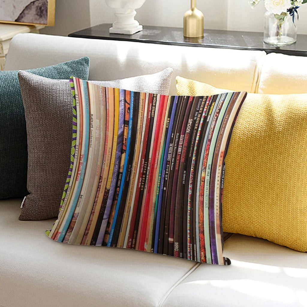 Indie Rock Vinyl Records Soft Anti-Pilling Throw Pillow
