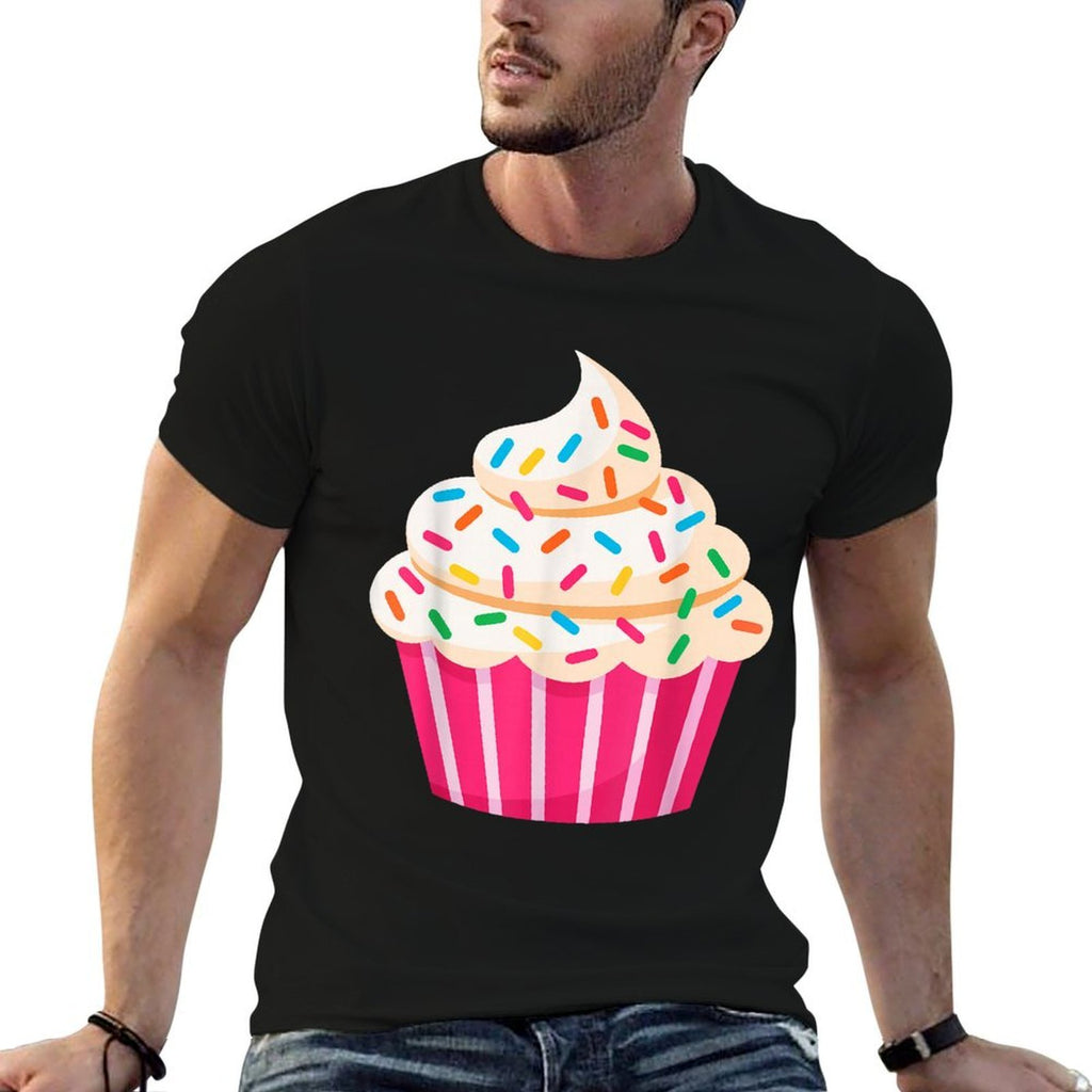 Cupcake Adult Men Women Kids Cupcake Costume  Ribbed Collar T-Shirt