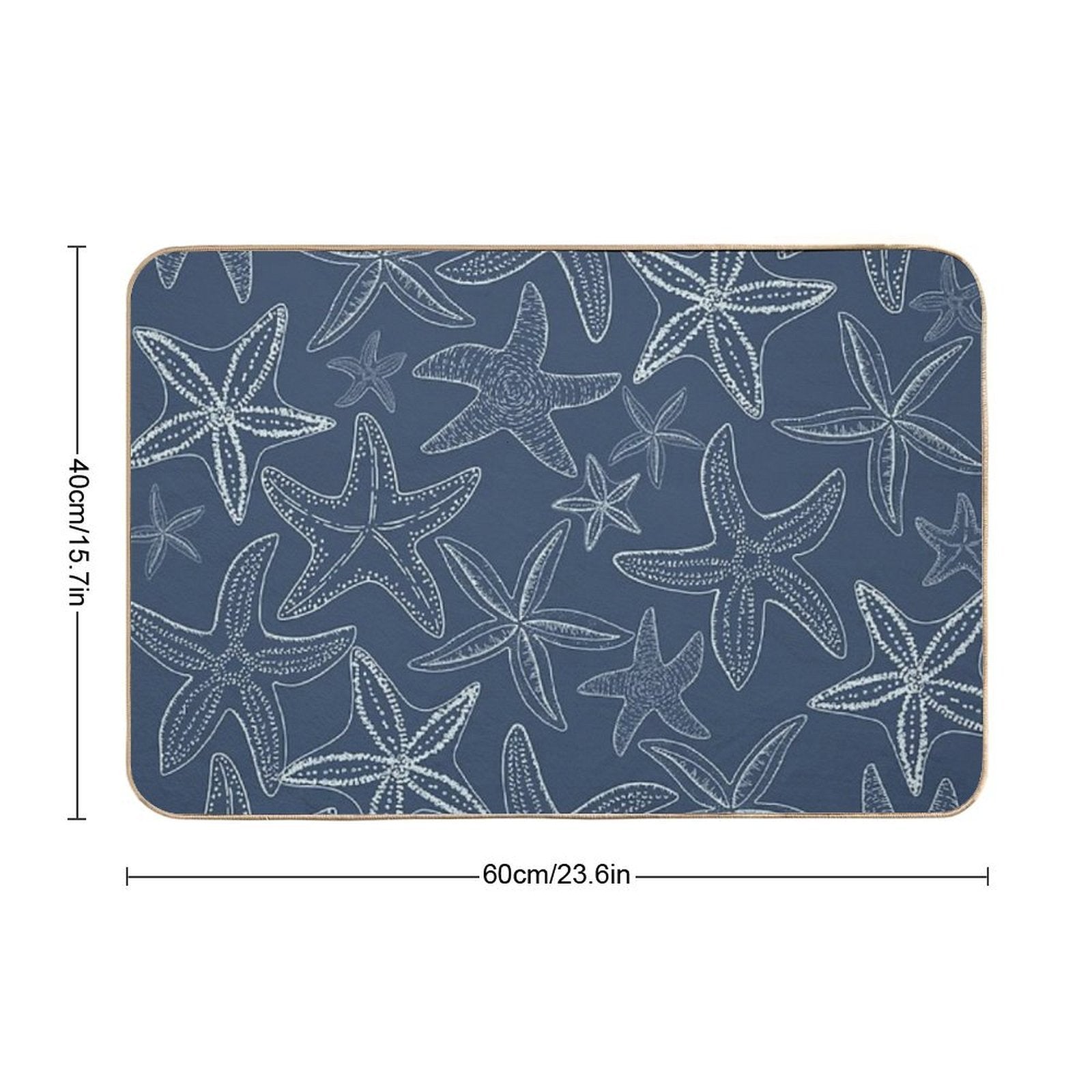 Starfish Pattern Dark Side  Stain-Proof Bath Mat