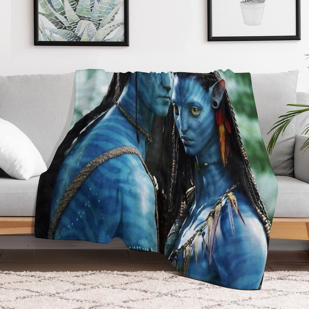 Blue Couple Avatar Quick-dry Throw Blanket