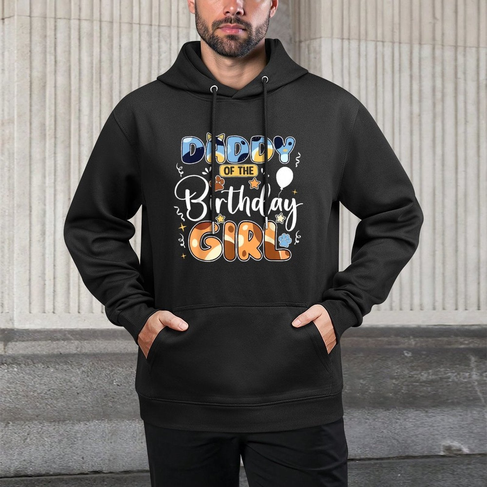 Daddy Mommy Of The Birthday Girl Blue Dog Family Matching Durable Construction Hoodie