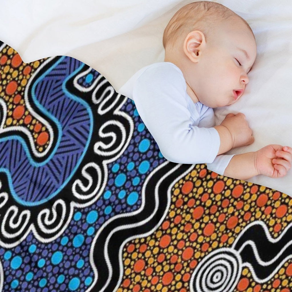 Authentic Aboriginal Art - Gift-ready Throw Blanket