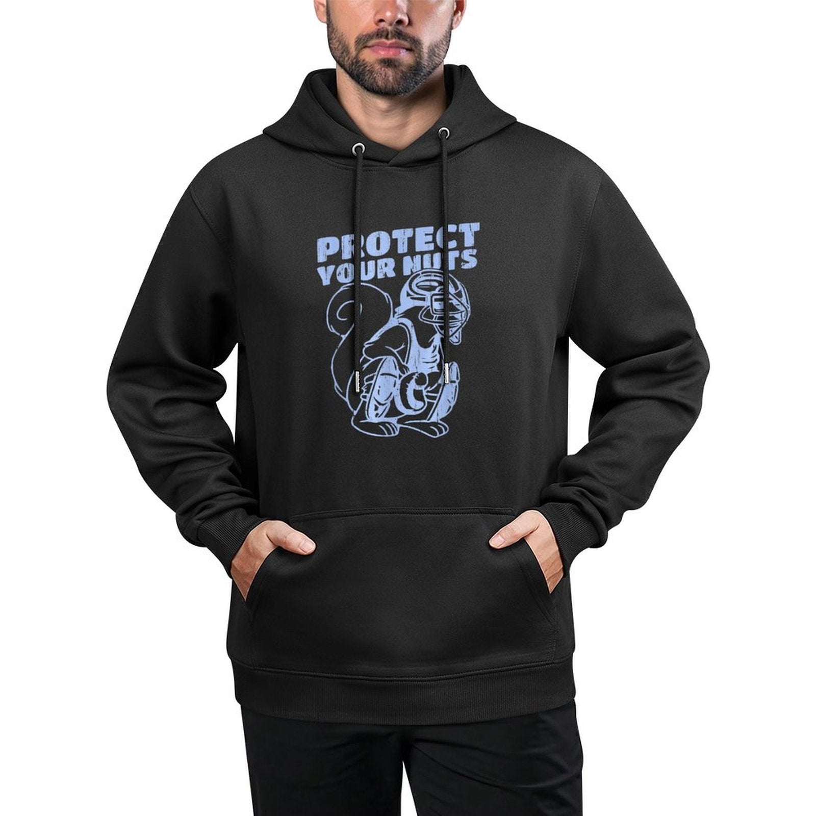 Catcher Mom Protect Your Nuts, Funny Baseball Medium-Weight Fabric Hoodie