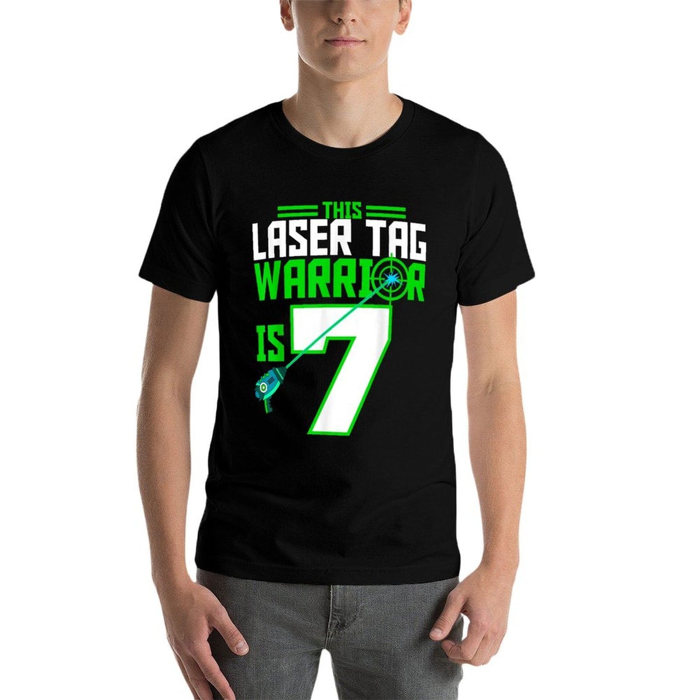This Laser Tag Warrior Is 7 Gaming Birthday Party  Trendy Pattern T-Shirt