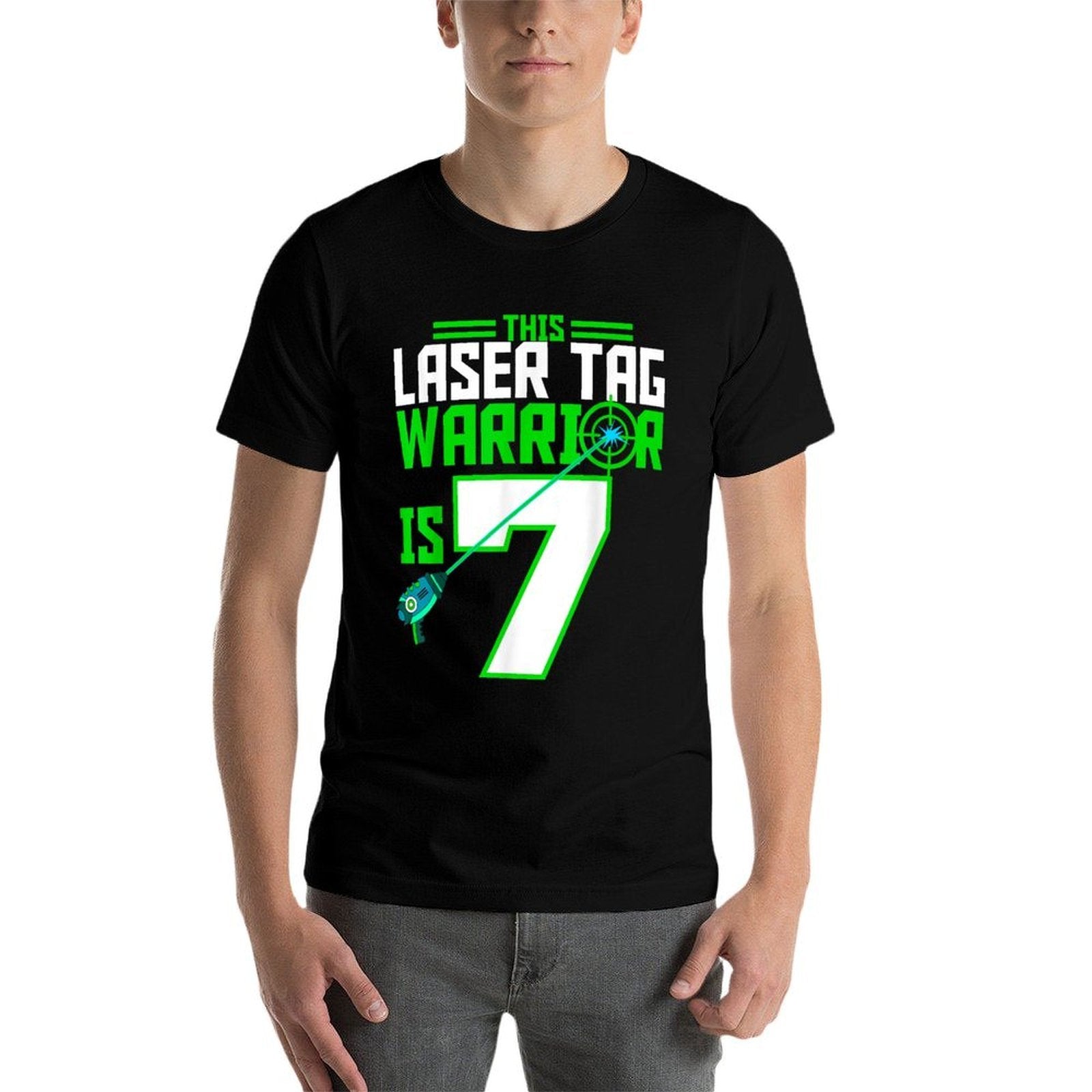 This Laser Tag Warrior Is 7 Gaming Birthday Party  Trendy Pattern T-Shirt