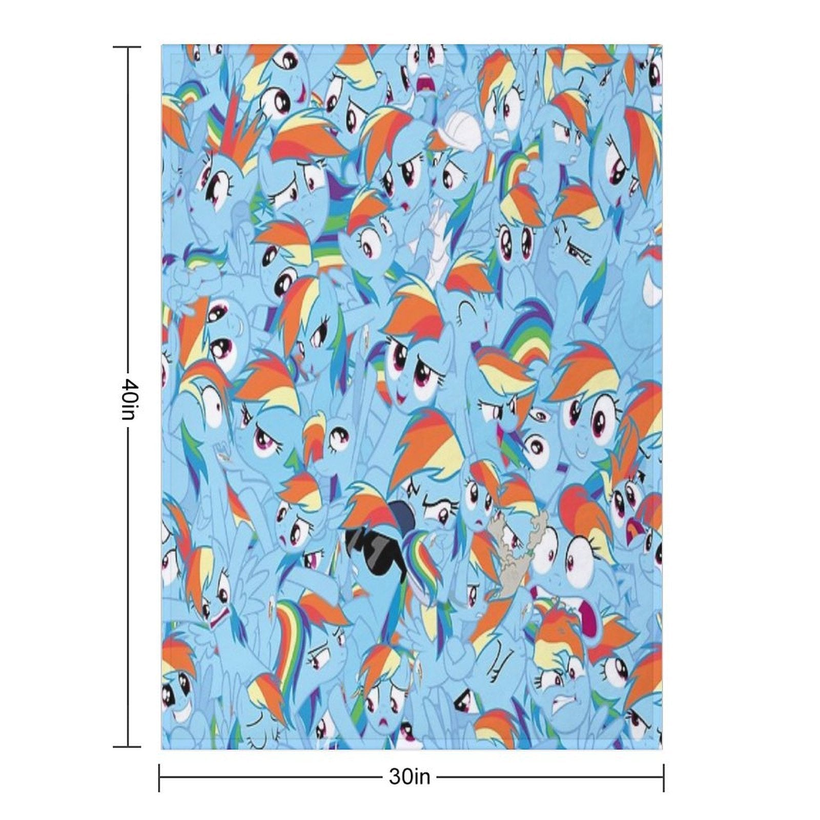 Rainbow Dash Mess Eco-conscious Throw Blanket