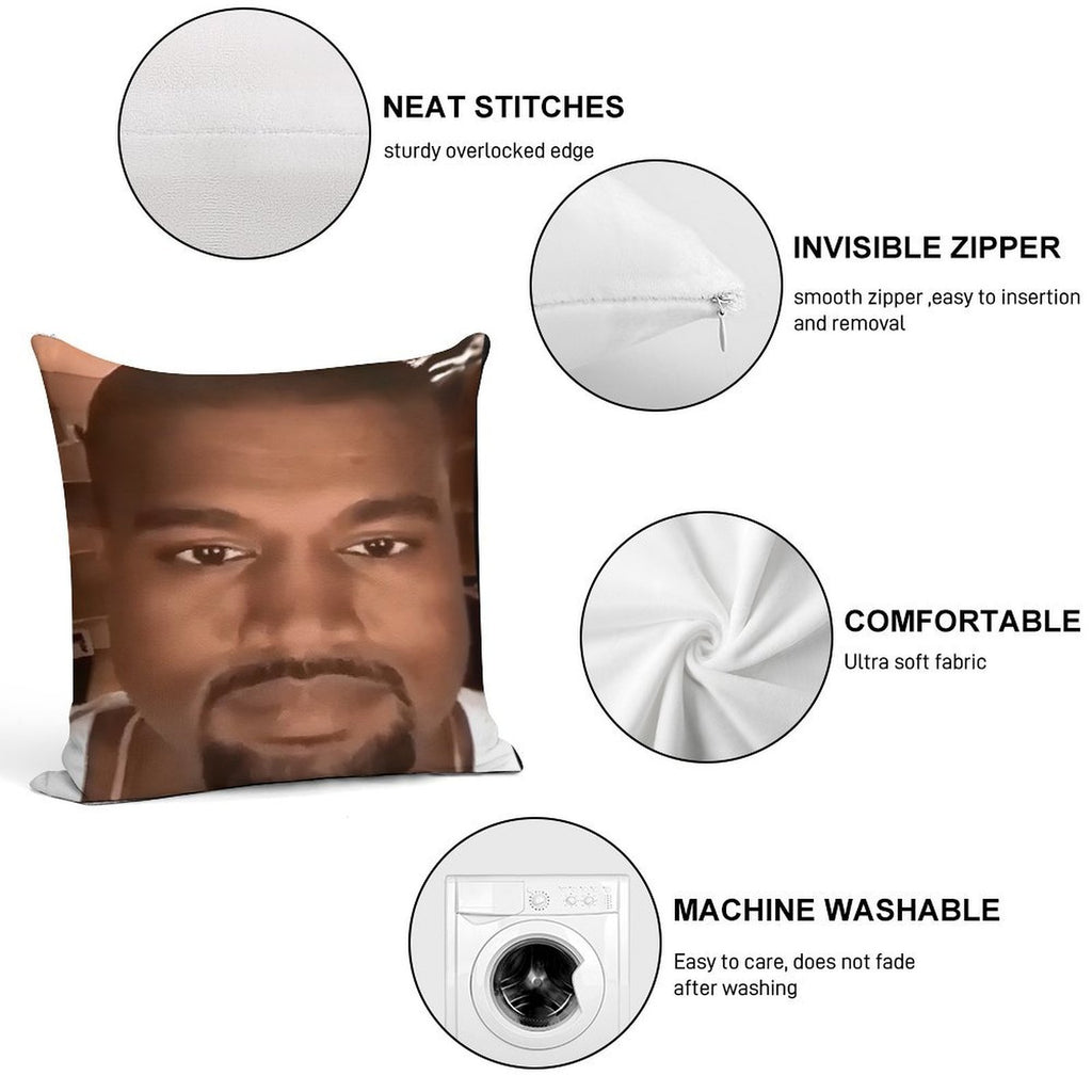 Kanye West Stretched Meme  TikTok Meme  Ye Soft Ultra-Soft Texture Throw Pillow
