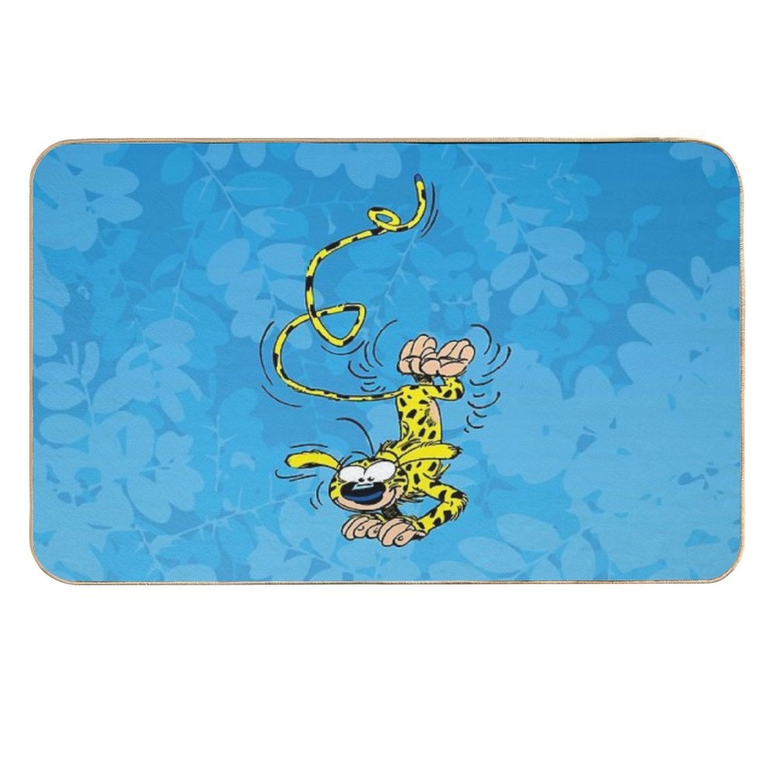 Marsupilami Handstand  Light Blue Design  Fade-Resistant Bath Mat
