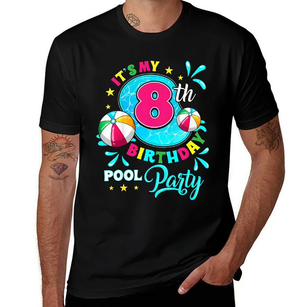 Its My 8th Birthday Pool Party 8 Years Old  Slim-fit Cut T-Shirt