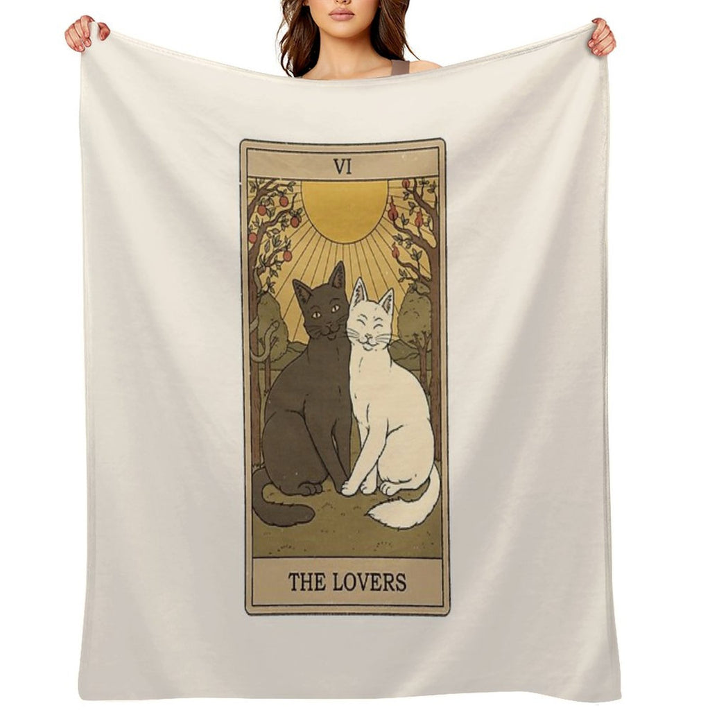 The Lovers - Cats Tarot Lightweight Throw Blanket