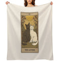 The Lovers - Cats Tarot Lightweight Throw Blanket