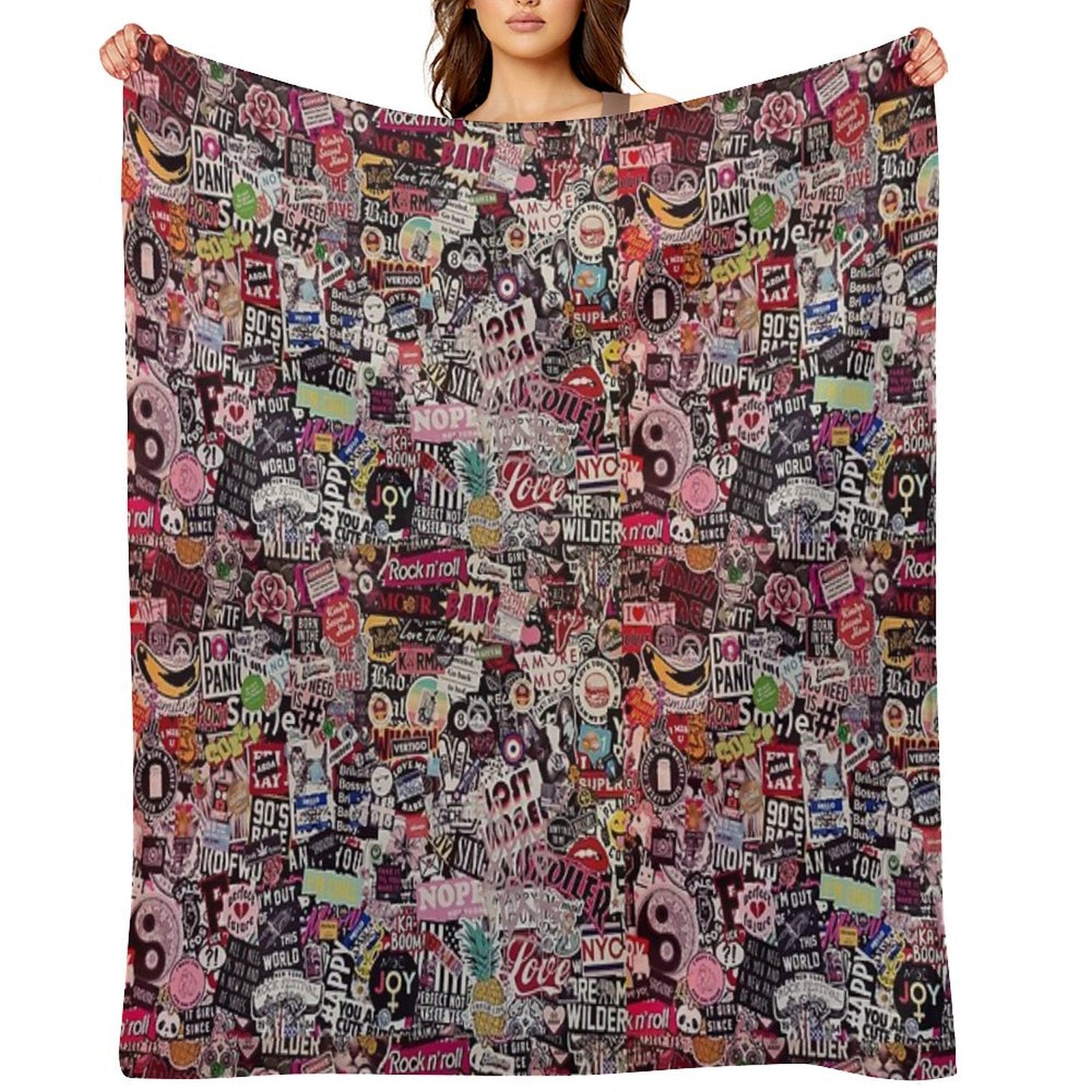 R PLACE MODIFIED 90S Travel-friendly Throw Blanket