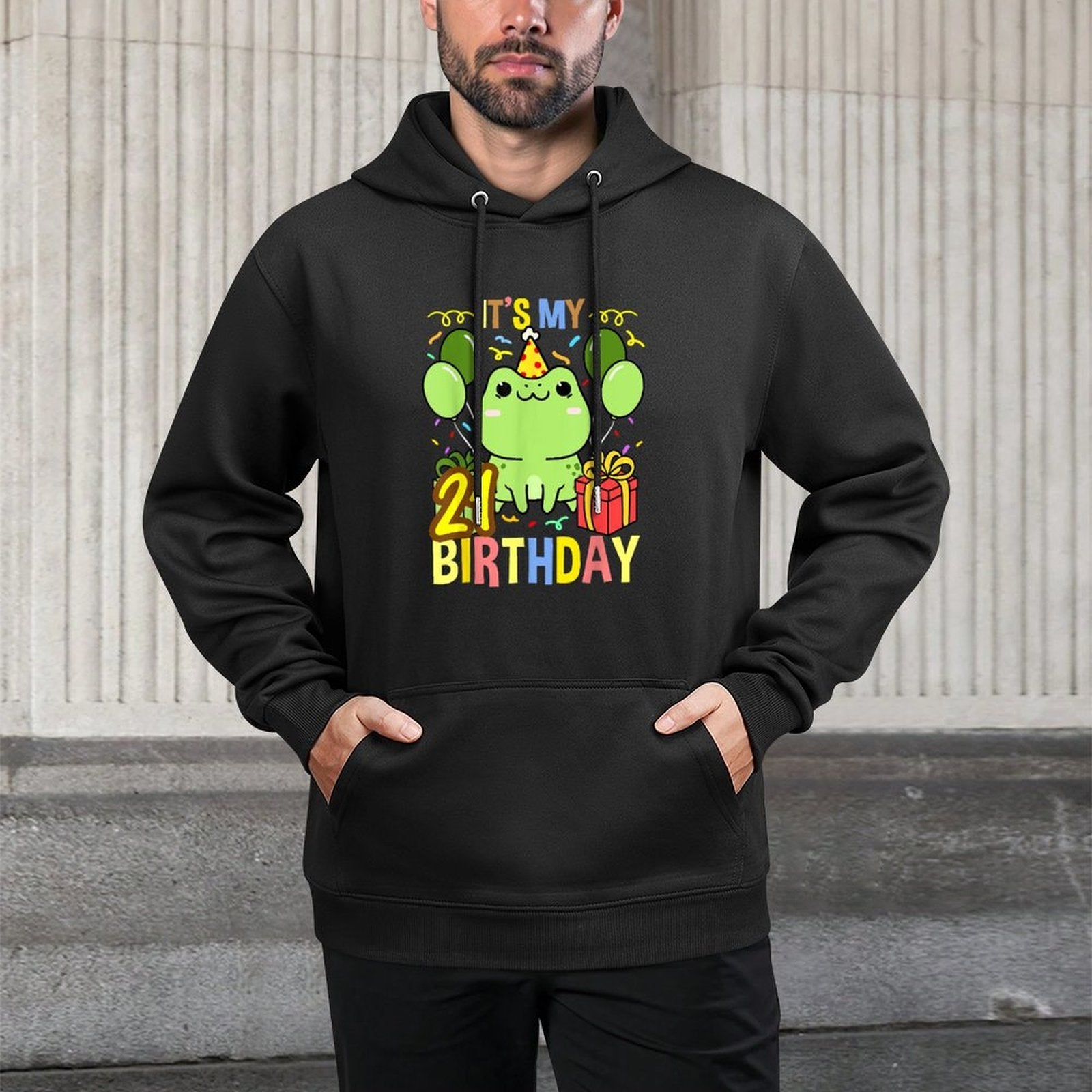 Its My 21st Birthday Frog Shape Retention Hoodie
