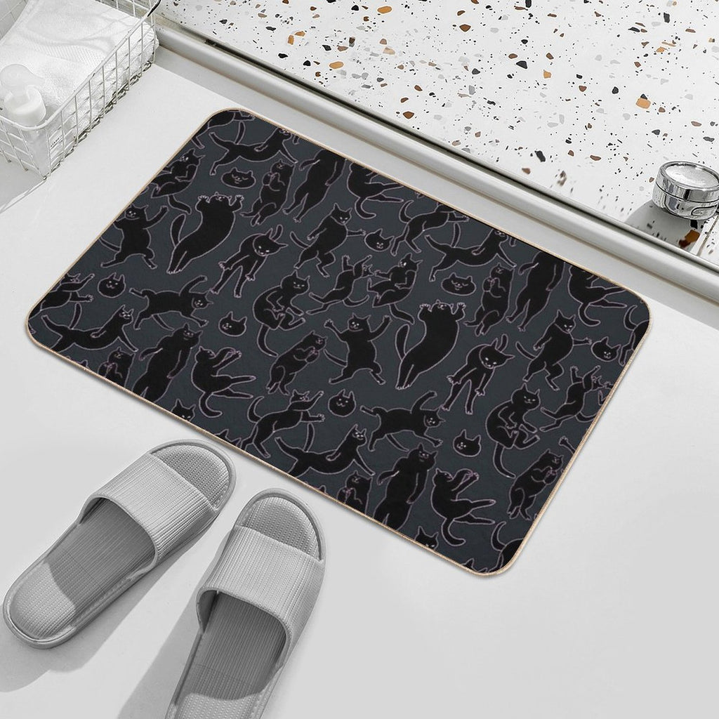 BLACK CATS  Non-Slip Bath Mat