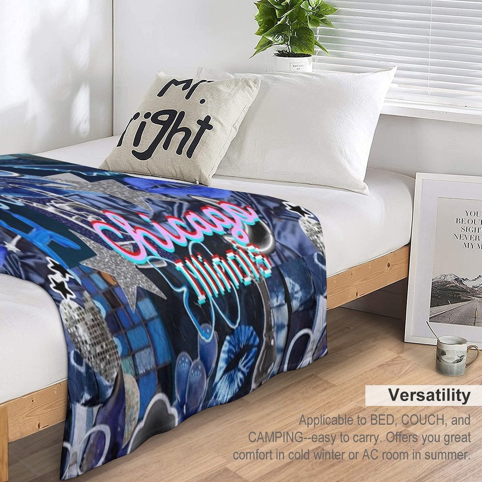 Chicago Illinois COLLAGE Machine-washable Throw Blanket