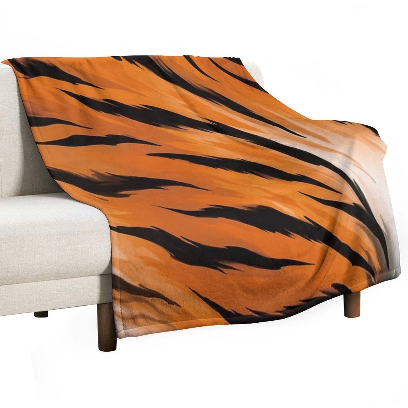 Tiger Pattern Shrink-resistant Throw Blanket