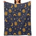 Vintage Celestial Pattern Wrinkle-free Throw Blanket